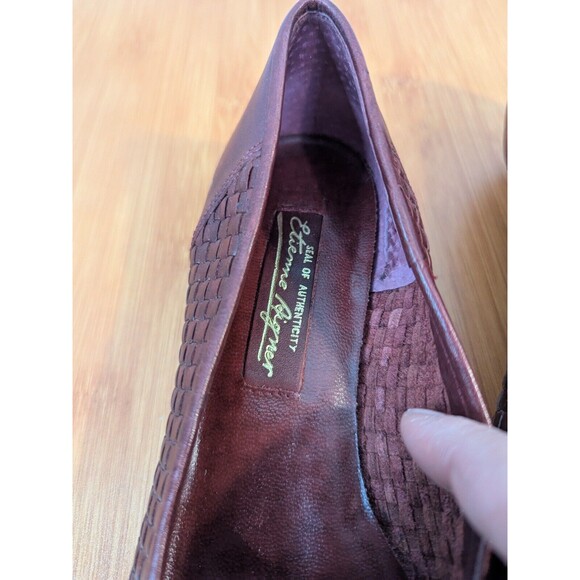 Vintage Etienne Aigner Ballet Flats Chestnut Maroon Leather 7.5 Narrow (P01) - Picture 5 of 8